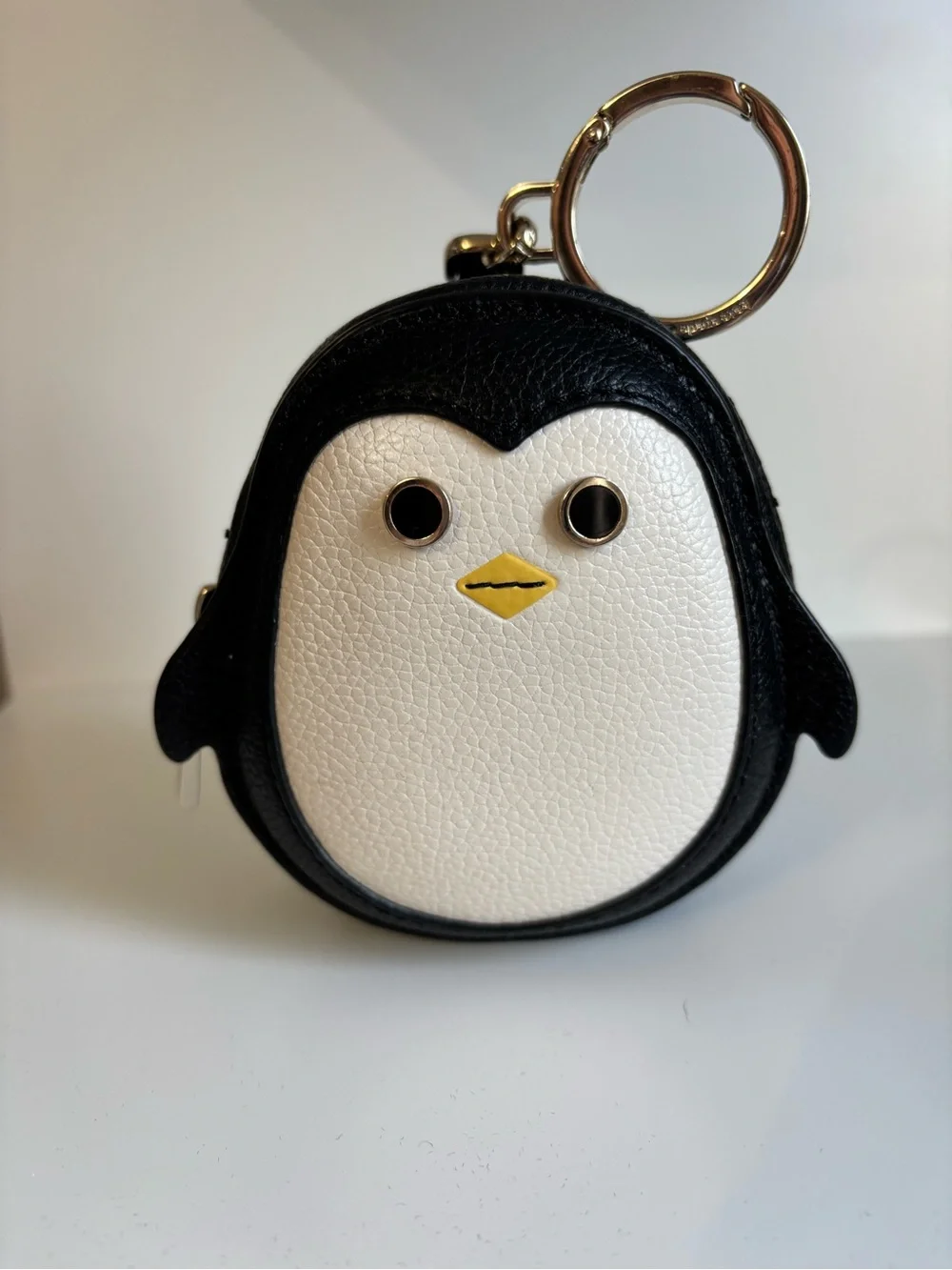 kate spade Black White Penguin Coin Purse Keychain
